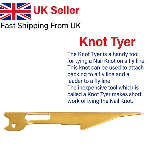 Fly line knot tyer tool - line, gold