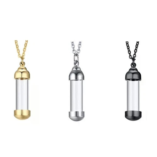 Cylinder ashes urn necklaces - cylinder,
