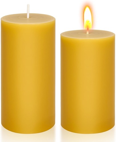 Pcs beeswax pillar candles - pcs,