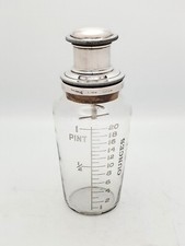 Glass & Silver-Plated Cocktail Shaker, Vintage Barware, c.1930