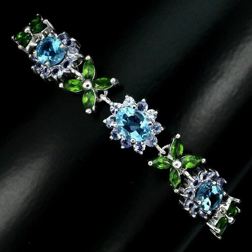 Silver bracelet tanzanite - silver,