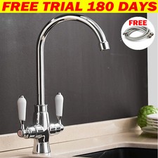 Kitchen Monobloc Mixer Tap Sink Ceramic Levers Basin Taps Brass Chrome Faucet
