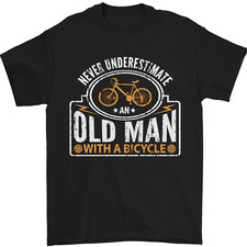 Cycling Old Man Cyclist Funny Bicycle Mens T-Shirt 100% Cotton