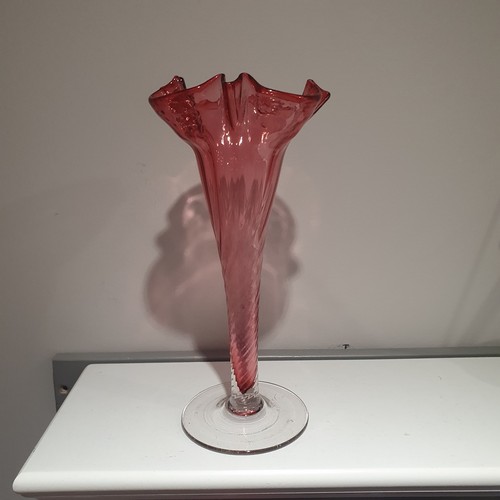 Vintage glass vase hand blown - vase,