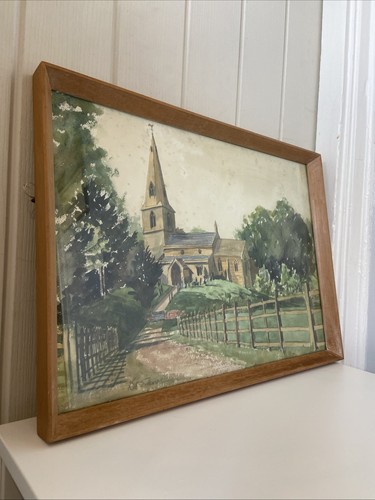 Vintage framed watercolour - vintage,