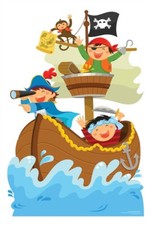 Pirate Ship Adventure Mini Cardboard Cutout & FREE tabltop Cardboard Cutout