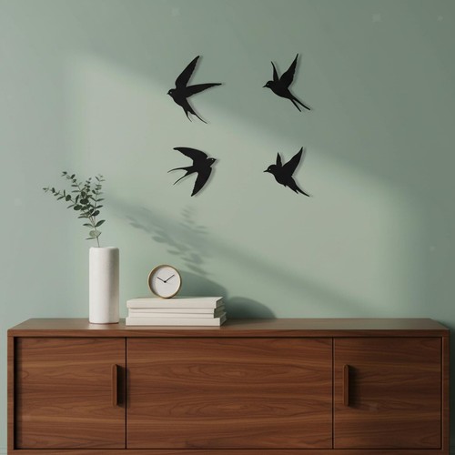 Iron bird wall art set - of, 4