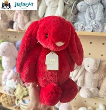 Jellycat Red Long-Ear Rabbit Plush - 30cm, Christmas Present For Kids & Dults
