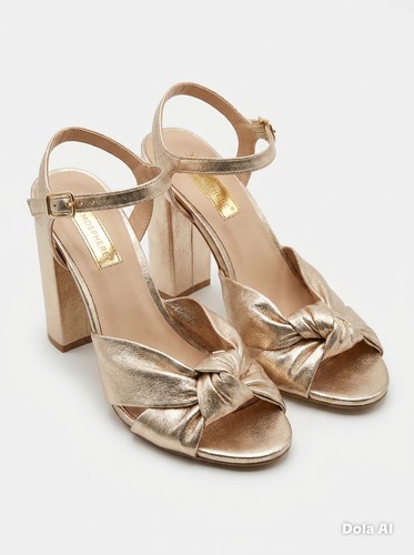 Women gold strappy - women’s, heeled