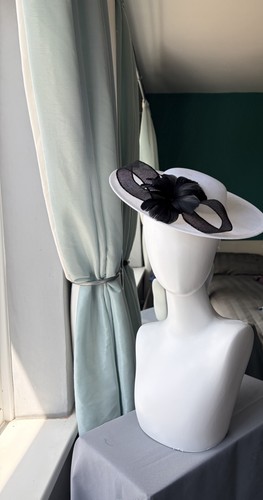 Beautiful white with - black, bow