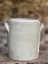 Vintage French Large Rustic Tall Stoneware Confit Jar
