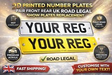 2D Printed Number Plates Pair