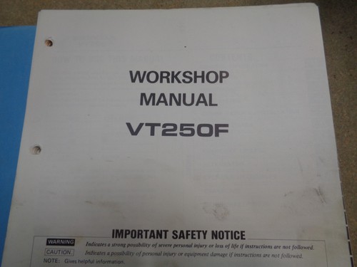 Honda vt250f genuine workshop - honda,