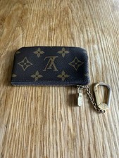 Louis Vuitton Brown Canvas Monogram Key Pouch - LV coin Purse - Authentic