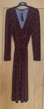 M&S Star Print Faux Wrap Midi Dress UK 6/8/10