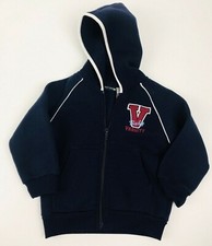 Tad Little Baby Boys Size 24 M Navy Blue Hooded Jacket Zipper Front Closure 