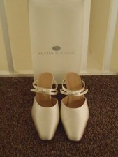 ANELLO & DAVIDE handmade Ivory Satin Mule Sandal Shoe 5 wedding bridal