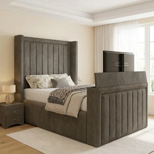 Panel winged bed frame - tv,
