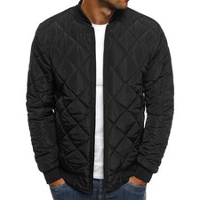 Men's Bomber Outwear Sports Jacket Quilted Casual Loose Winter Coat Warm Jackets