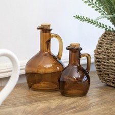 Set Of 2 Amber Glass Oil