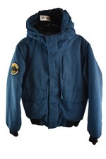SUPERDRY Everest Explorer Blue Padded Jacket size XS Mens Full Zip Hooded Casual