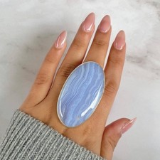 Blue Lace Agate Gemstone 925