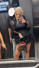 Cesoir Ostrich Feather Shorts