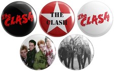 5 x The Clash BUTTON PIN