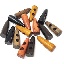 Wooden 10 x 35mm Horn 2 Hole