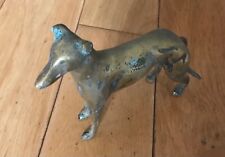 Vintage Solid Brass Dog Greyhound/ Whippet Figurine Sculpture CD32