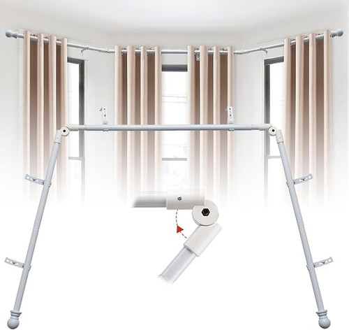 Bay window curtain pole - window,