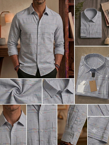 Mens pure linen shirt - shirt, size