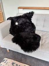 sheepskin rug black plush