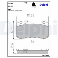 LP1842 BRAKE PAD SET, DISC BRAKE DELPHI