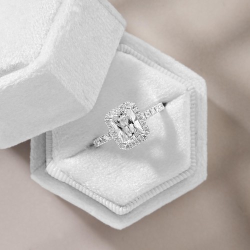 Radiant cut halo pave - 2.87,