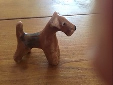 Airedale/ Welsh Terrier Small Figurine Just Under 2.5” Tall Small Chip On Ear
