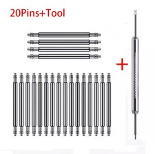 20x 1.3/1.5/1.6/1.8mm Spring Bars Pins Watch Strap Stainless Steel 8-30mm Straps