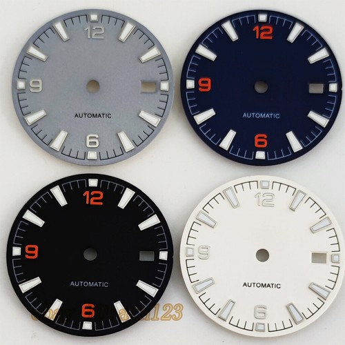 31mm white watch dial - white, green
