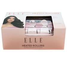 ELLE HEATED ROLLERS CLIPS CREATE VOLUME WAVES OR CURLE YOUR HAIR HEATING CASE