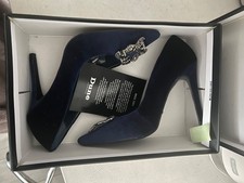 Dune navy velvet high heals