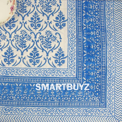 Indian blockprinted blue - blockprinted,