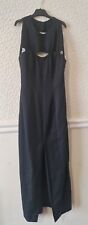 Rare stunning Mark Melia-design black cotton full length armless dress size 10 