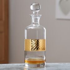 1.5 Litre Gold Leaf Glass Decanter Whisky Wine Alcohol Liqueur Bottle Container