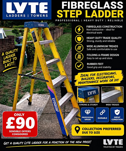 Lyte fibreglass step ladder - fibreglass, 7