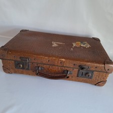 Vintage Faux Crocodile Skin Large Suitcase - Fair Condition