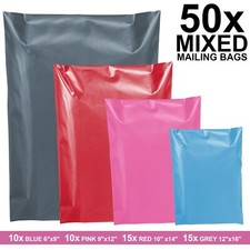 50 Mixed Mailing Plastic Bags