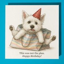 West Highland White Terrier Happy Birthday Card Envelope Personalised dog card