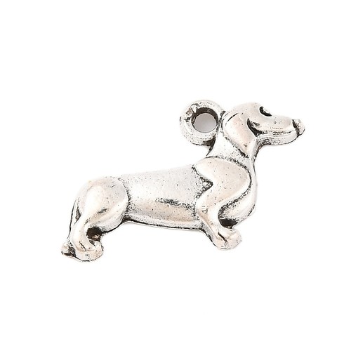 Dog charms tibetan silver - dog,