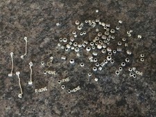 Silver Charms For Bracelets Etc Costume Jewellery Job Lot Safety Chains Bargain
