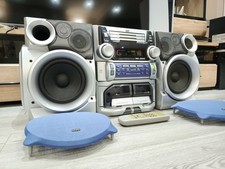  JVC MX-J500 Stereo Hifi System - Dual Cassette, CD, Radio + Speakers & Remote 